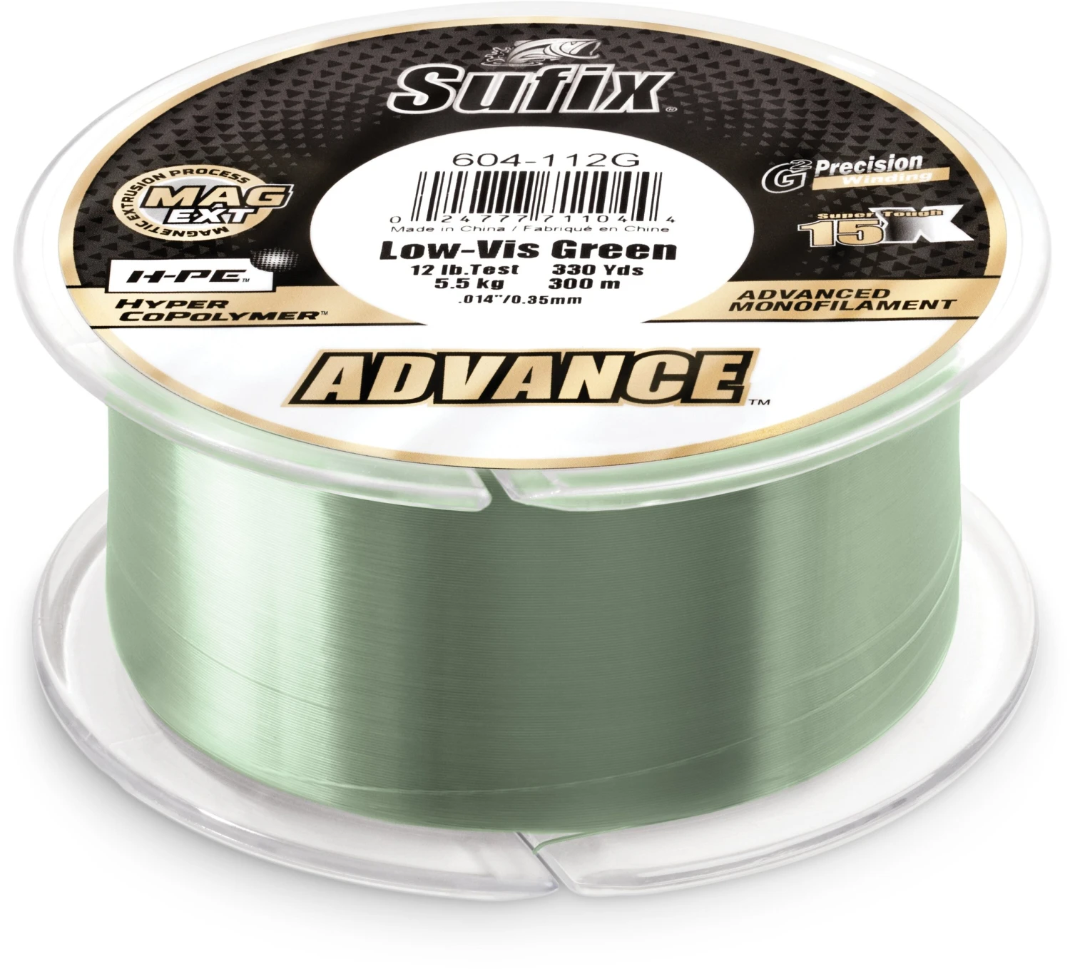 Sufix Advance Lo-Vis Green Monofilament 250-330 Yard Spools 3 Sufix Advance Lo-Vis Green Monofilament 250-330 Yard Spools