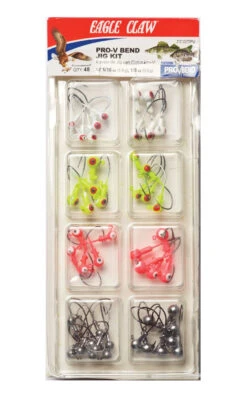 Eagle Claw Pro-V Bend Jig Kit 48-Piece Jighead Assortment