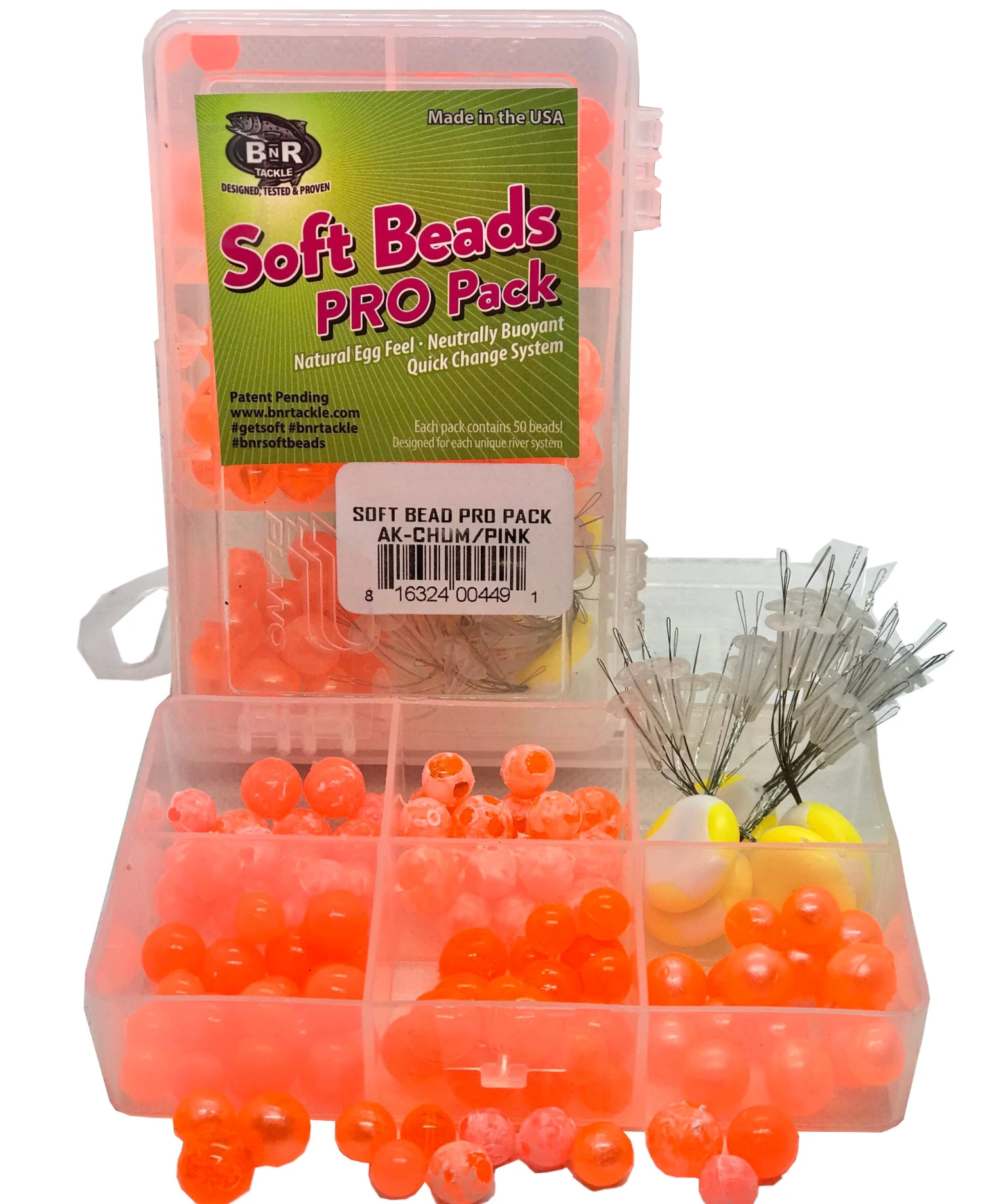 BnR Tackle Soft Bead Alaska Chum/Pink Pro Pack 3 BnR Tackle Soft Bead Alaska Chum/Pink Pro Pack