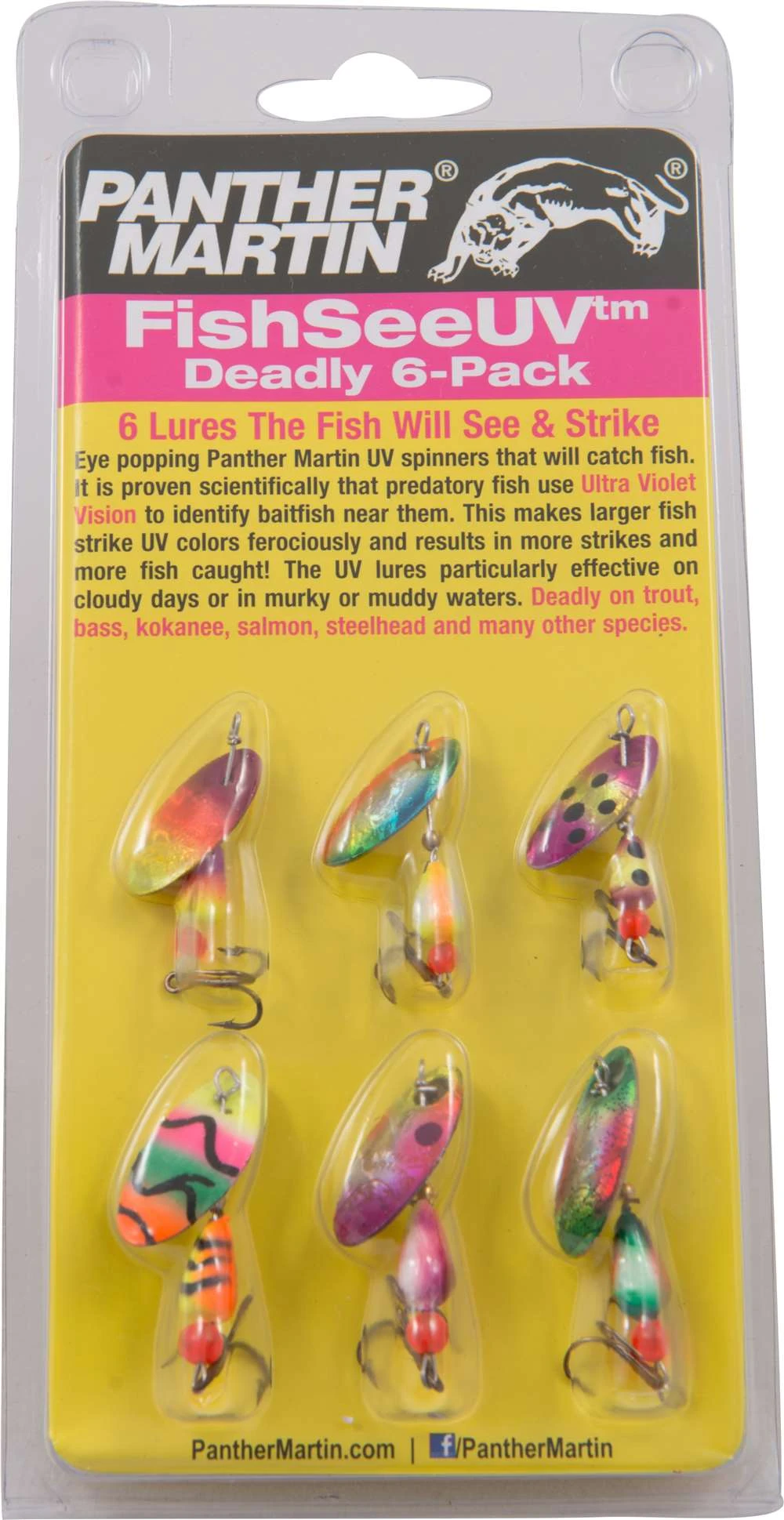 Panther Martin FishSeeUV Ultra Violet 6 Pack Spinner Kit 3 Panther Martin FishSeeUV Ultra Violet 6 Pack Spinner Kit