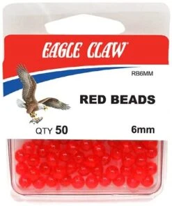 Eagle Claw 6mm Red Beads 50 Pack