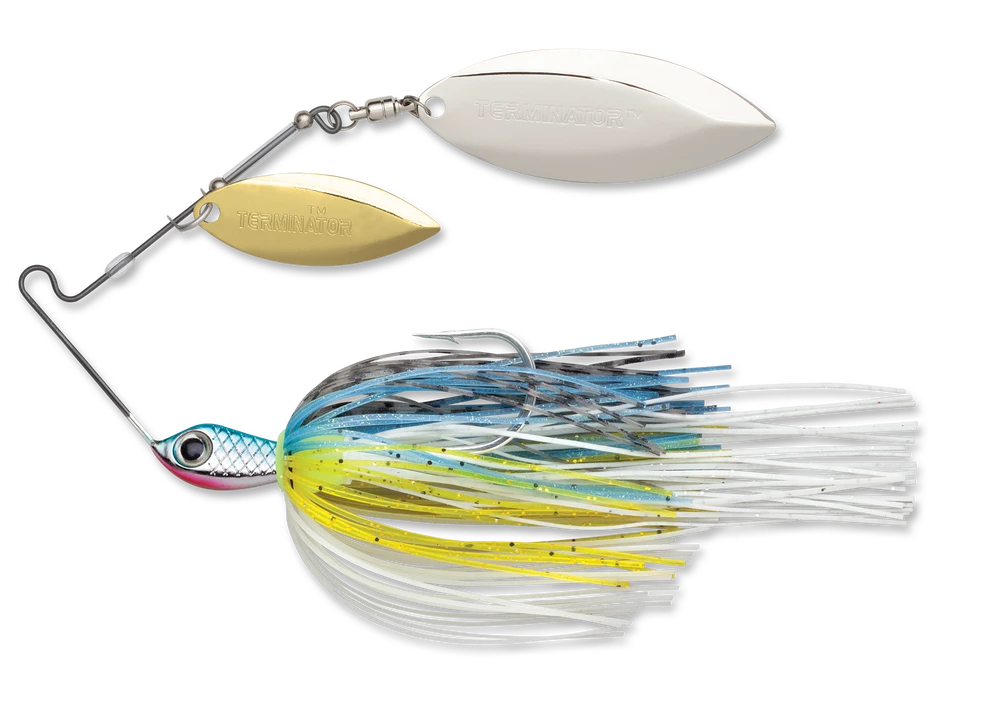 Terminator Stainless Pulse Skirt Spinnerbait Double Willow 3/8 Oz. 3 Terminator Stainless Pulse Skirt Spinnerbait Double Willow 3/8 Oz.