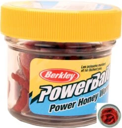 Berkley PowerBait 1 Inch Honey Worm (55 Per Jar) 8 Berkley PowerBait 1 Inch Honey Worm (55 Per Jar) -Fishing Promotion Store main honeyworm red